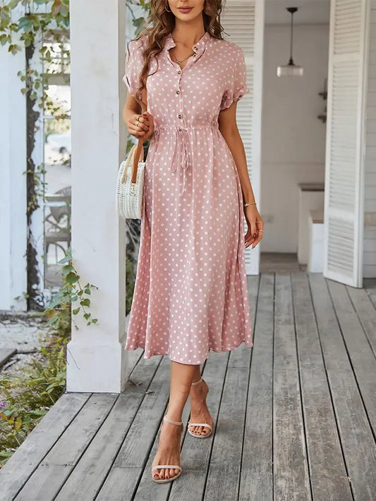 Dotarie™ Polka Midi Shirt Dress - Calestra