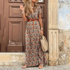 Vivienne | Floral Pleated Midi Dress - Calestra