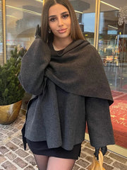 Sara™️ Asymmetrische sjaal Vrouwen Korte gebreide jas - Calestra
