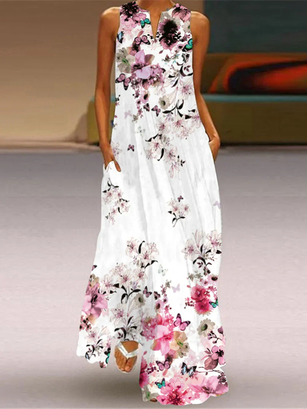 Aurelia™ Butterfly Bloom A-Line Dress - Calestra