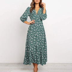 V-neck Floral Dress