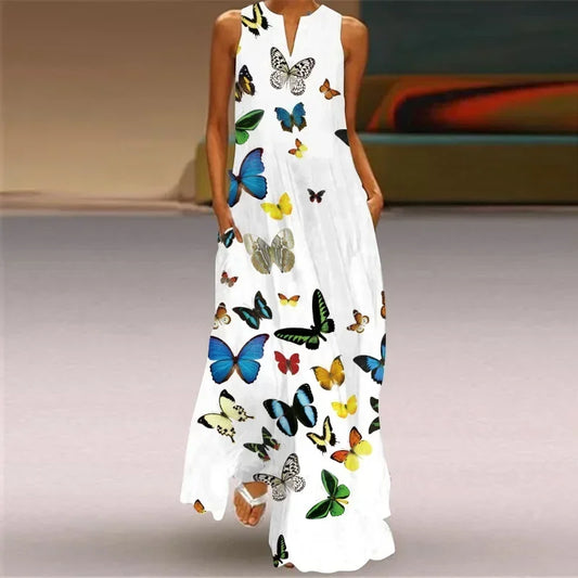Aurelia™ Butterfly Bloom A-Line Dress - Calestra