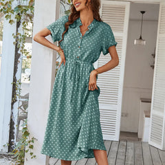 Dotarie™ Polka Midi Shirt Dress - Calestra
