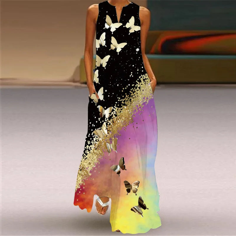 Aurelia™ Butterfly Bloom A-Line Dress - Calestra
