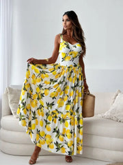 Lucia Backless Pleated Maxi Dress - Calestra