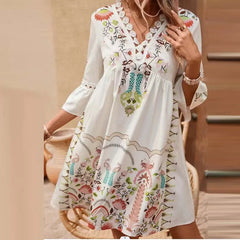 Aurora | V-Neck A-Line Beach Dress (Almost sold out) - Calestra