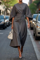 Véda – Luxe Lantern Sleeve Dress - Calestra