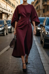 Véda – Luxe Lantern Sleeve Dress - Calestra