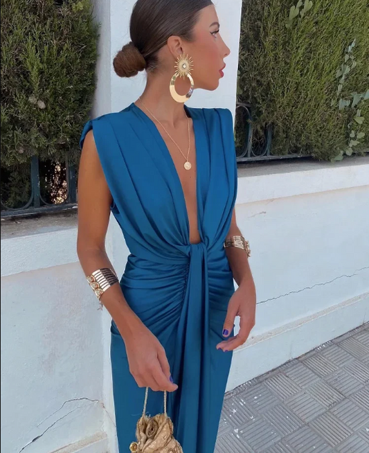 Lily | Elegant Pleated Dress - Calestra