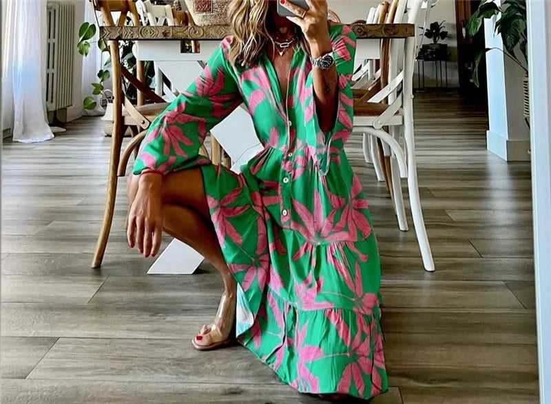 Everlen™ Boho Bloom Midi Dress - Calestra
