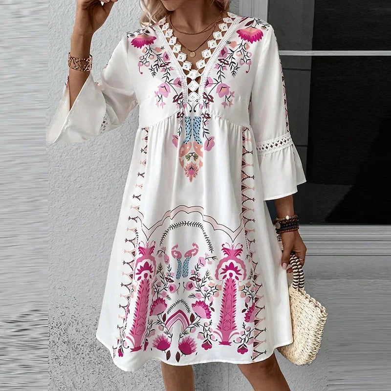 Aurora | V-Neck A-Line Beach Dress (Almost sold out) - Calestra