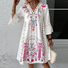 Aurora | V-Neck A-Line Beach Dress (Almost sold out) - Calestra