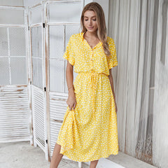 Florienne™ Vintage Waist-Tie Shirt Dress - Calestra