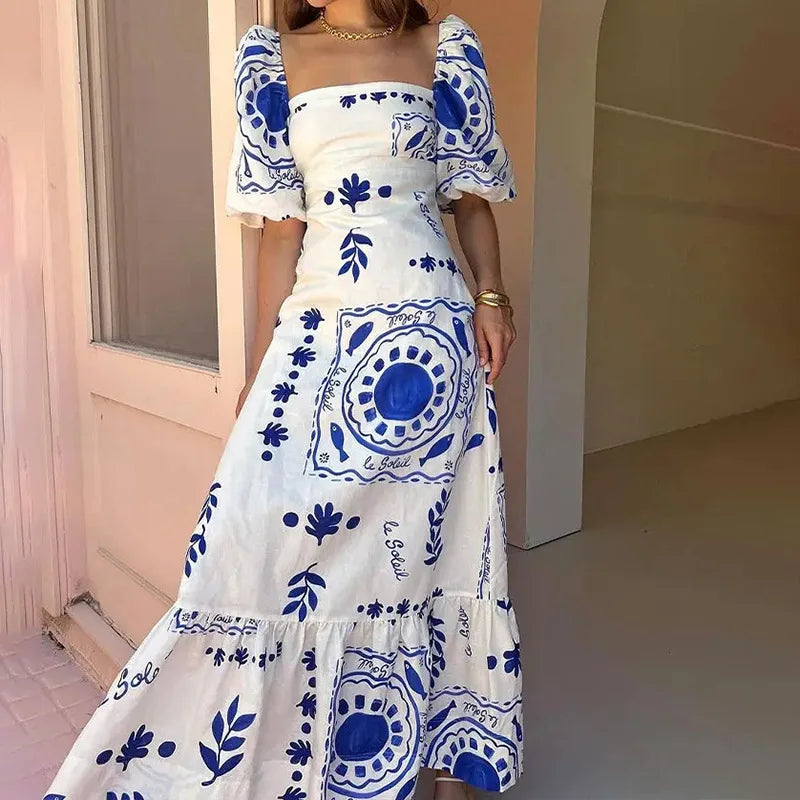 Elara Pleated Maxi Dress - Calestra