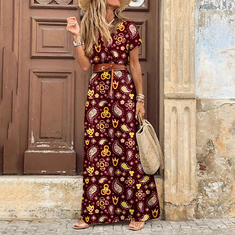 Vivienne | Floral Pleated Midi Dress - Calestra