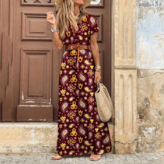 Vivienne | Floral Pleated Midi Dress - Calestra