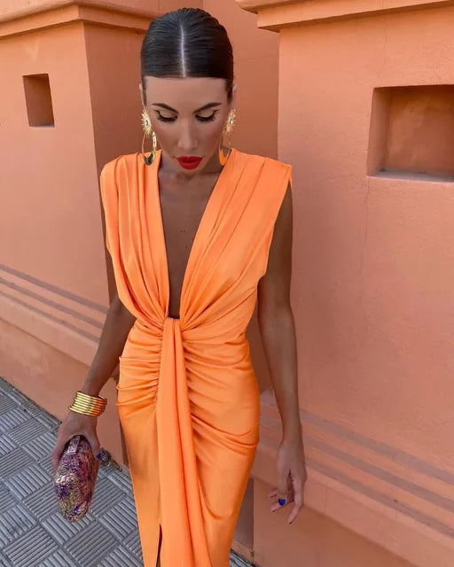 Lily | Elegant Pleated Dress - Calestra