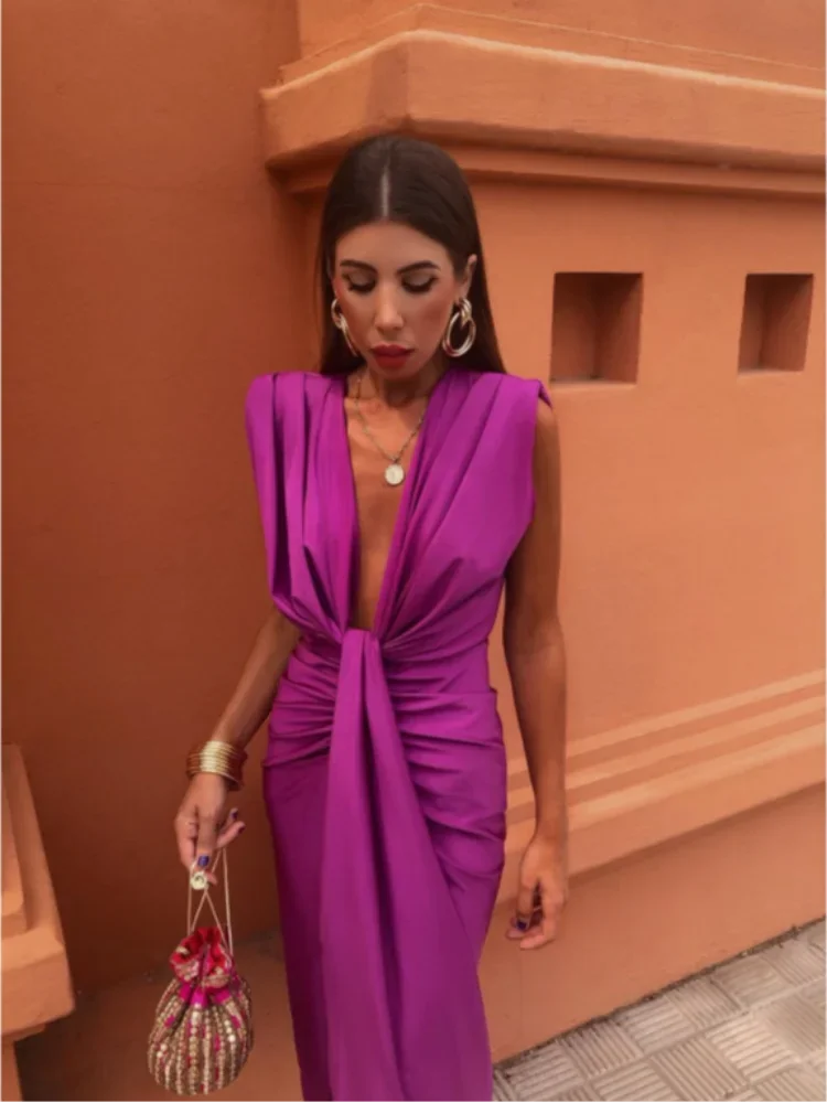 Lily | Elegant Pleated Dress - Calestra