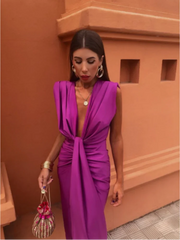 Lily | Elegant Pleated Dress - Calestra