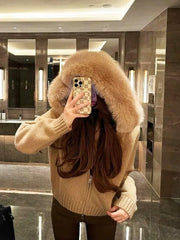 Eline™ Stijlvolle Fur Hoodie - Calestra