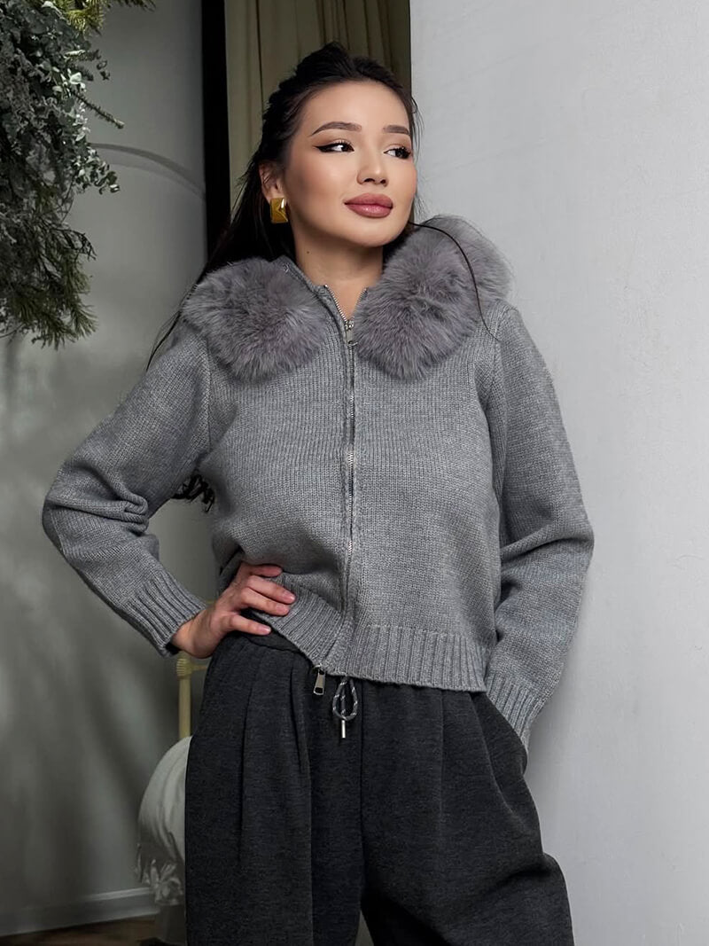 Eline™ Stijlvolle Fur Hoodie - Calestra