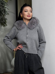 Eline™ Stijlvolle Fur Hoodie - Calestra