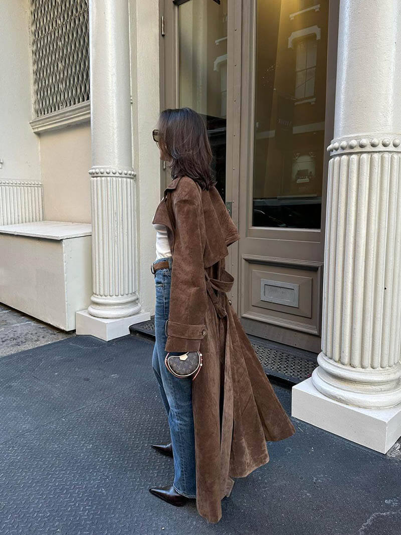 Jada™ Suede Trenchcoat Dames - Calestra