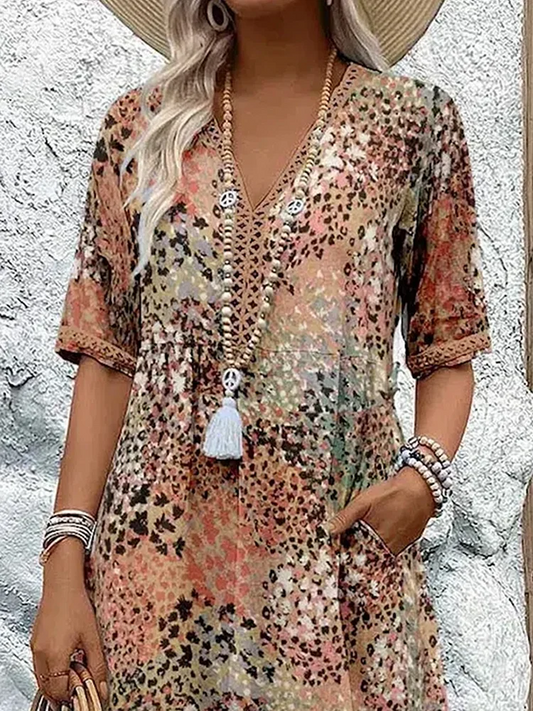 Camille | Vibrant Mid-Length Dress - Calestra