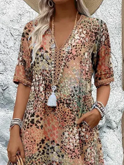 Camille | Vibrant Mid-Length Dress - Calestra