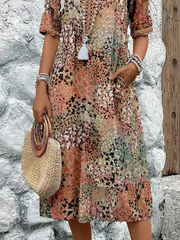 Camille | Vibrant Mid-Length Dress - Calestra