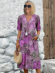 Camille | Vibrant Mid-Length Dress - Calestra