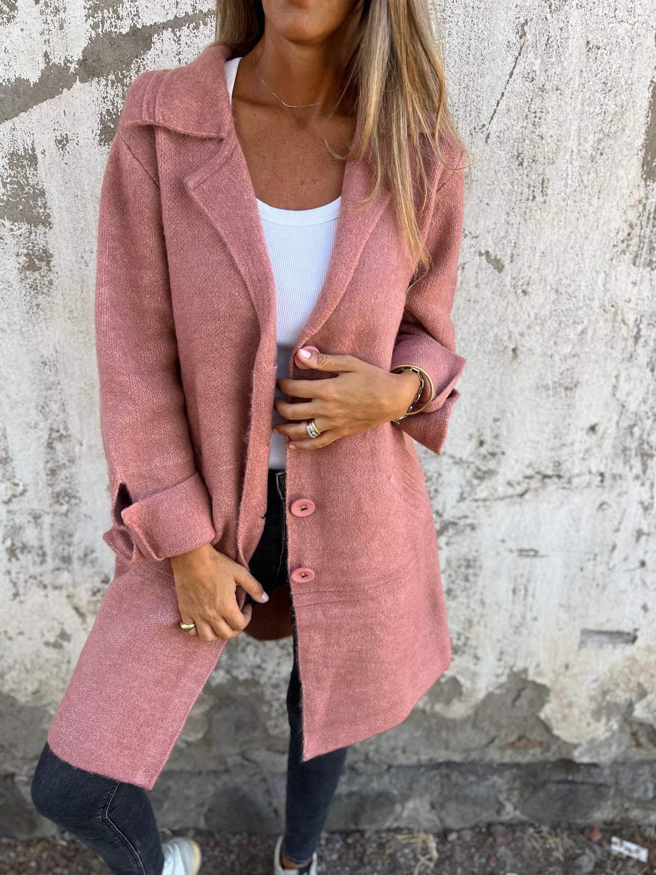 Natalie™ Chique Lange Fashion Jas - Calestra