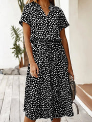 Amber - Printed V-Neck Dress