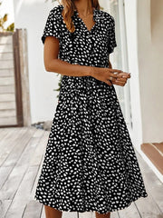 Amber - Printed V-Neck Dress